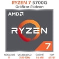 thumbnail image 2 of Procesador AMD Ryzen 7 5700G 3.8 GHz Socket AM4 Caché 16MB Octa-Core 65W, 2 of 6