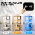 thumbnail image 3 of Display Cabinet with Glass Doors, 4-Tier Curio Cabinet with 3 Color Lights for Collectibles, Glass Display Case with Human Body Sensor, Gray, 3 of 9