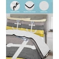 thumbnail image 4 of Nautical Anchor Twin XL Size Down Alternative Comforter, Lightweight Comforter Quilt Bedding Set with Pillow Shams Yellow Gray Gradient Wooden Grain All Seasons Bed Comforter Duvet Insert 68"x98", 4 of 7