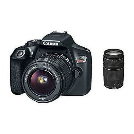 Image of Canon EOS Rebel T6 Digital SLR Camera 18-55mm and 75-300mm Zoom Lenses (International Model) No Warranty