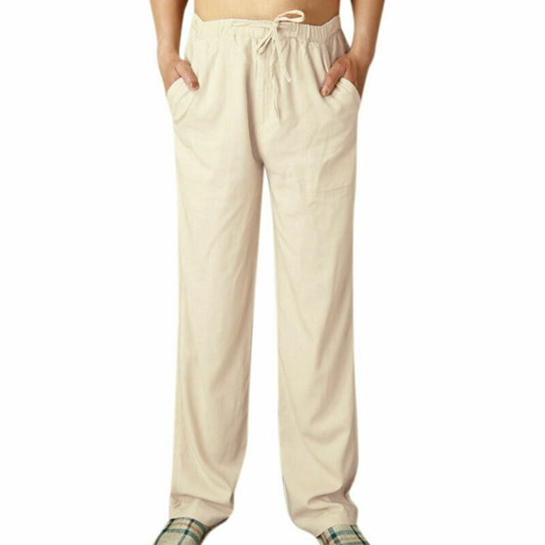 Incerun - Men's Loose Elastic Waist Trousers Long Pants Beach Slack ...