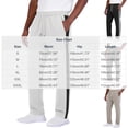 thumbnail image 3 of vdgthytj Mens Athletic Pants Drawstring Elastic Waist Side Striped Texture Running Outdoor Sport Tapered Trousers with Pockets(Small,Black), 3 of 7