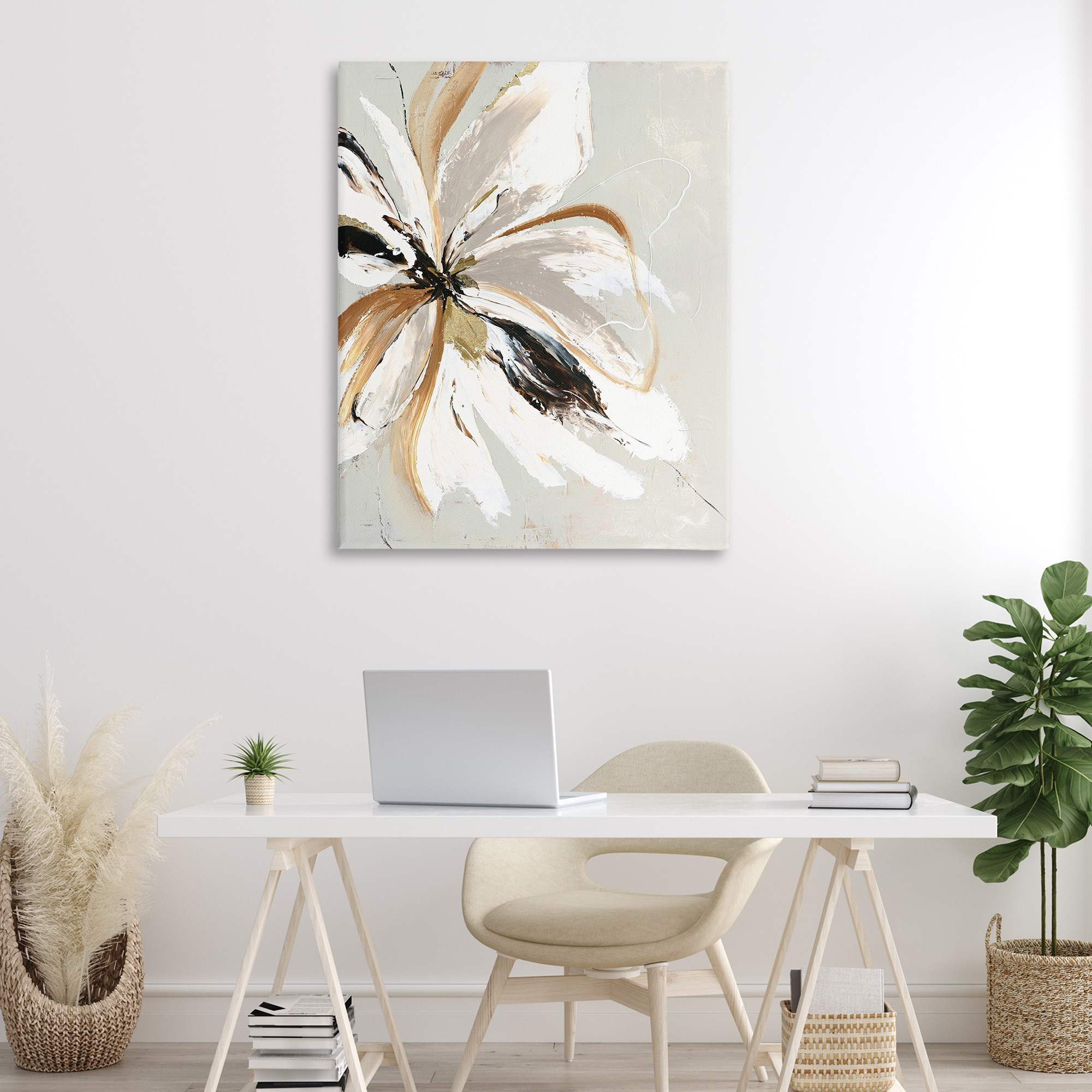 Expressive Cornelia Flower Canvas Wall Art, design by Design Fabrikken