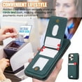 thumbnail image 4 of for iPhone 14 Pro Wallet Case with Shoulder Lanyard Strap, Crossbody Phone Case with Card Holder Slots for Women Girls, Luxury PU Leather Flip Stand Purse Cover Shockproof Case, Green, 4 of 9
