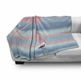 thumbnail image 3 of Flamingo Soft Flannel Fleece Throw Blanket, Illustration of Royal Animal in the Lake Soft Pale Romantic Colors Art Work, Cozy Plush for Indoor and Outdoor Use, 50" x 70", Pink Blue, by Ambesonne, 3 of 6