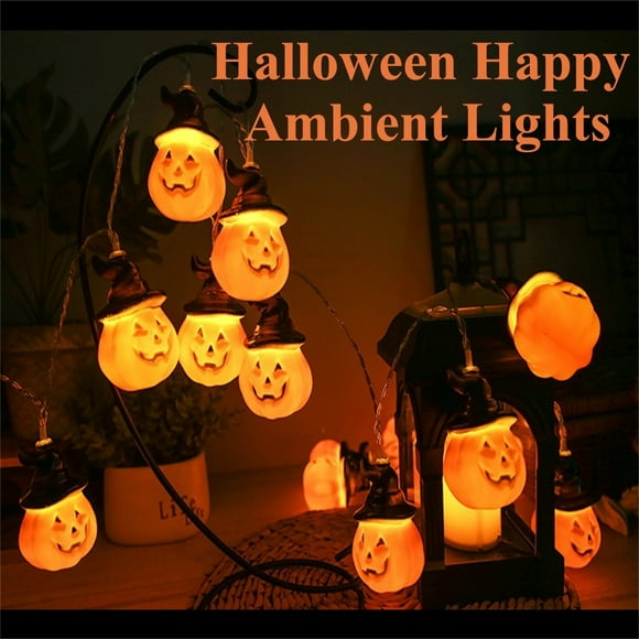 Halloween String Lights,19.4ft Pumkin Light with Plug, 20LED Halloween Lighting for Outdoor Garden Yard House Bedroom Halloween Party Decorations