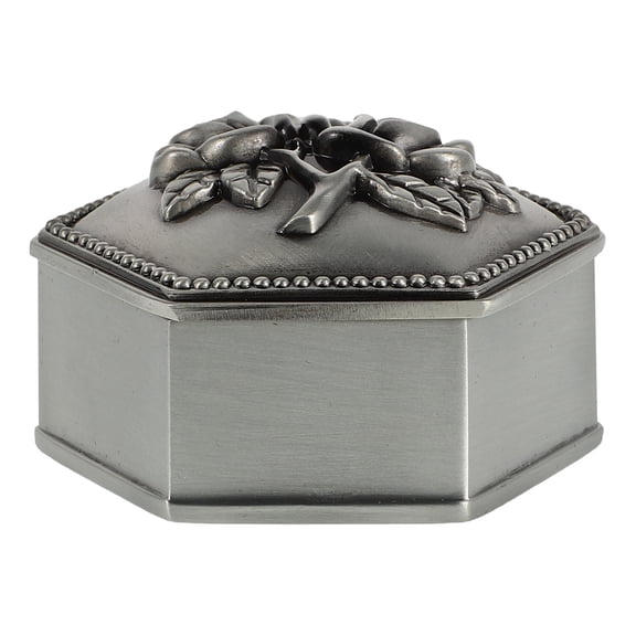 Healifty Hexagon Small Metal Jewelry Storage Box for , Earrings, and Trinkets Organizer Case