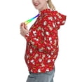 thumbnail image 3 of Yiaed Christmas Santa Cartoon Snowman A Print Womens Casual Hoodies Crew Neck Long Sleeve Sweatshirts With Pocket Pullover Tops Women's Hooded Sweatshirt-Large, 3 of 5