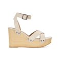 thumbnail image 2 of Sun + Stone Womens Tiaraa Ankle Strap Heeled Wedge Sandals, 2 of 5