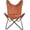 Tan, variant on Cresta Modern Tan Leather Butterfly Chair – Black Iron Frame Sling Accent Chair (BKF Chair)