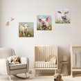 thumbnail image 4 of ZHONGYUTONG Farm Animal Wall Art 3 Piece Wall Decor Animals In Wildflowers Pictures Cute Lamb Pig Cow Painting Canvas Prints Kid Room Home Decor Framed (10.00" x 10.00" x 3PCS), 4 of 5