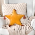 thumbnail image 3 of HGTV Home Collection by National Tree Company Christmas Pillow, Yellow, Star Shape, Red Multicolor Tassels, 16 Inch, 3 of 4