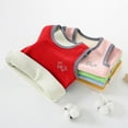 thumbnail image 4 of Delliss Girls' Winter Solid Color Vest Warm T-Shirt Red 5 Years, 4 of 9