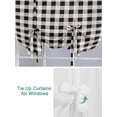 thumbnail image 3 of Farmhouse Tie Up Curtains for Windows 63 Inch Length Balloon Curtains Kitchen Adjustable Balloon Window Shade American Country Star Barn Black Plaid Berry Tie Up Bathroom Curtain Window 46"x63", 3 of 6