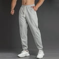 thumbnail image 3 of Men's Athletic Pants Casual Elastic Waist Drawstring Joggers Outdoor Training Pants Gray 3XL, 3 of 5