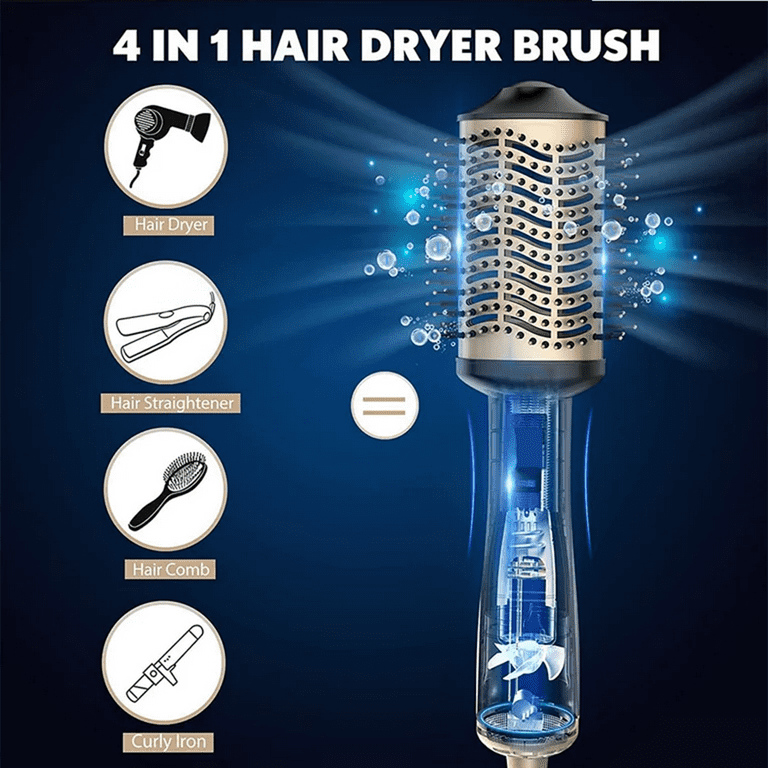 NEXPURE Hair Dryer Brush,Upgraded 4 in 1 Hair Dryer Brush Blow Dryer Brush  in One with Negative Ion Anti-Frizz Ceramic Titanium Barrel Hot Air Brush  Hair Straightener Brush 