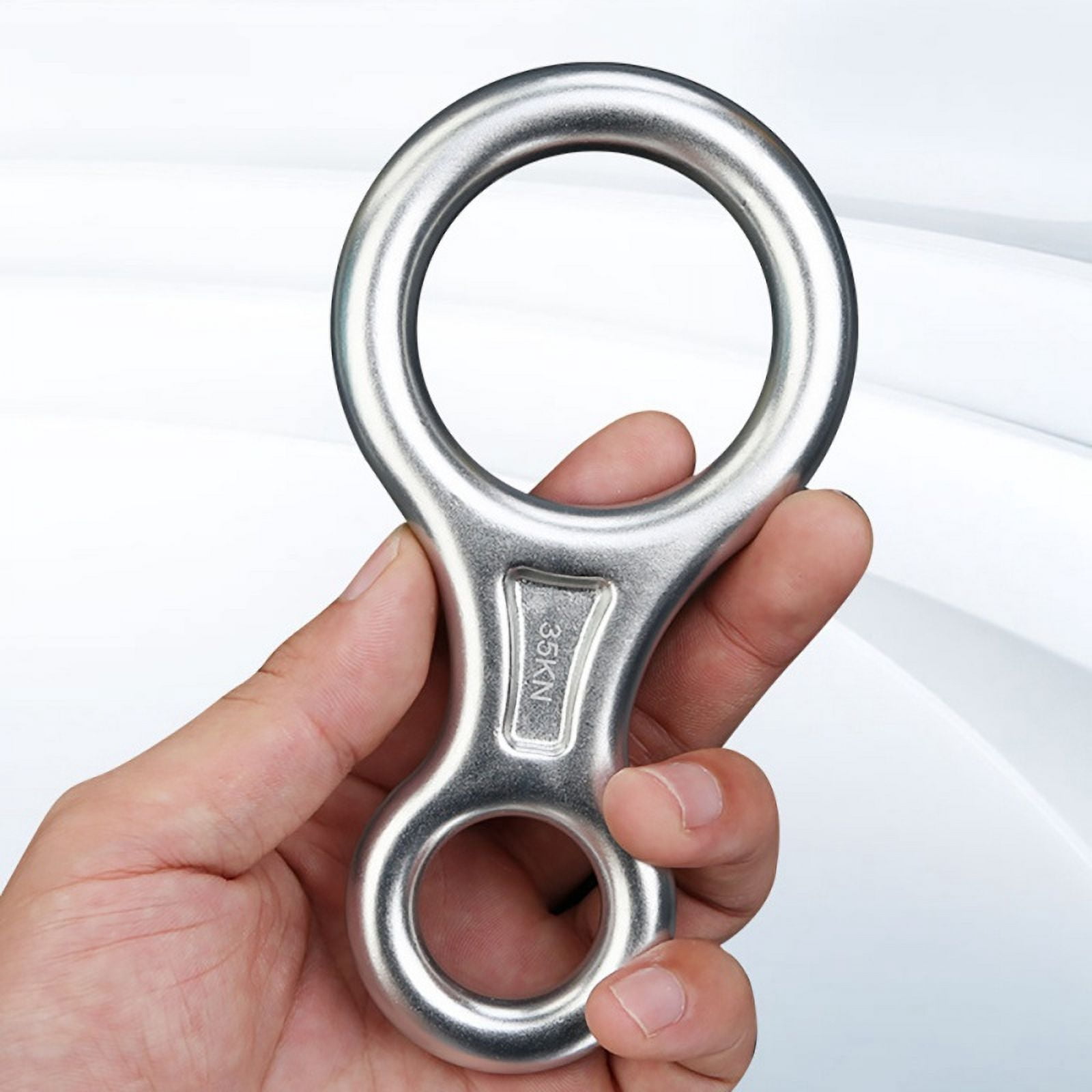 Descendeur En 8 En Aluminium - 35 KN - Pour Escalade, Rappel, Sauvetage - Avec Oreilles De Sécurité - Rouge