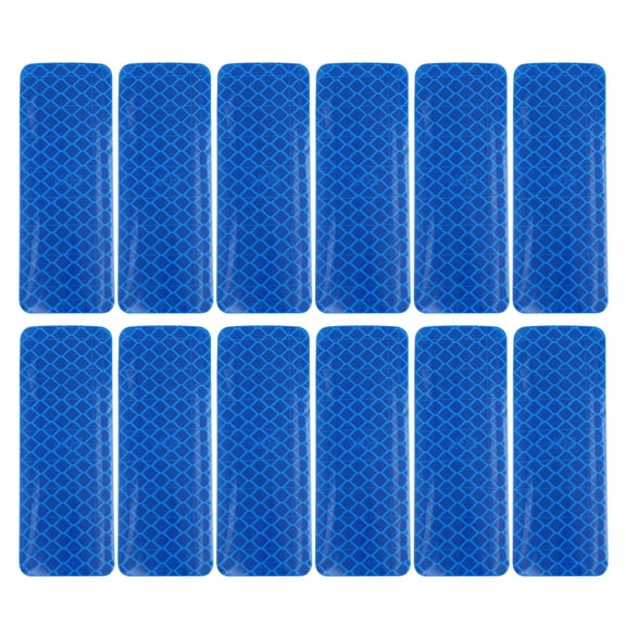 Unique Bargains 12pcs Blue Rear Bumper Reflector Reflective Stickers Warning Tape 3 x 8cm for Car Auto