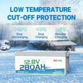thumbnail image 5 of Redodo 12V 280Ah Bluetooth Lifepo4 Battery, Low Temp Cut-off Max 3584Wh Lithium Battery with 200A BMS, 4000+ Cycle, Ideal for Trolling Motor, Marine, RV and off Grid - 2 Pack, 5 of 7