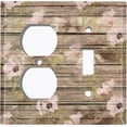 thumbnail image 4 of Metal Light Switch Plate Outlet Cover (Image of Brown Wood Fence Peony FEN011), 4 of 13
