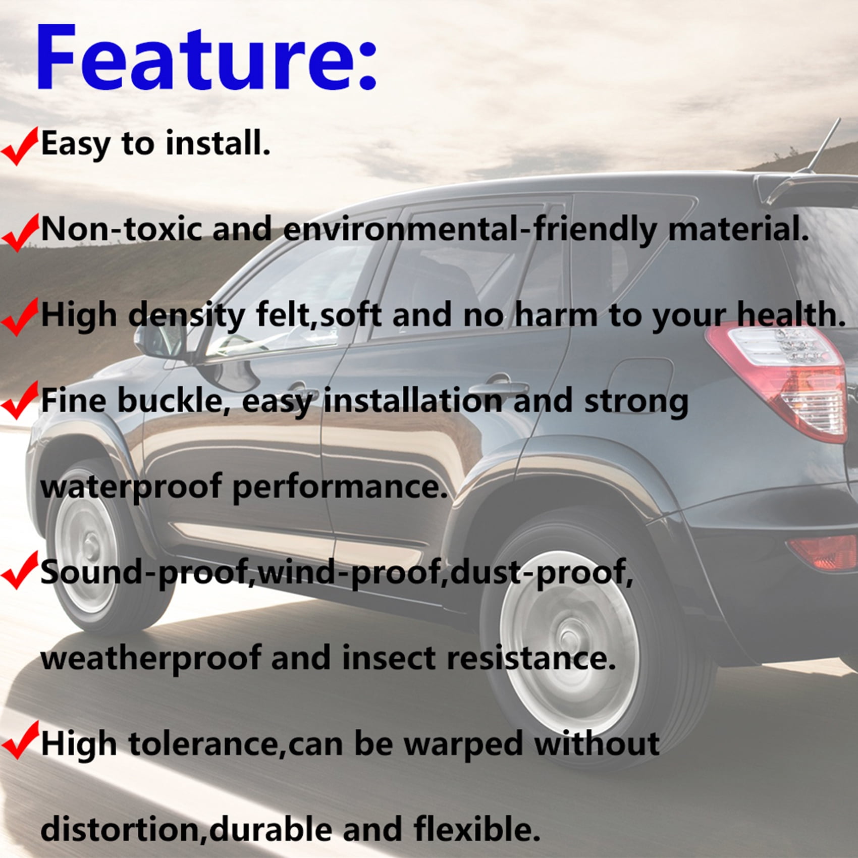 4 Pcs Door Auto Window Trim Moulding Belt Weatherstrip Fit for Toyota RAV4 2009-2012