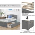 thumbnail image 6 of Twin Size Platform Bed with 2 Stoarge Drawers, No Box Spring Needed, Twin Size Bed Frame with Headboard and Footboard (Gray), 6 of 11