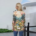 thumbnail image 3 of HAVUITYY Easter Printed Women's Sweaters, 3/97 Sleeve Crew Neck Womens Tops, Spring Going Out Easter Shirts for Women Wear & Gifts, 3 of 5