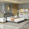 thumbnail image 5 of Towallmark Dresser for Bedroom, 6 Drawer Dresser with Metal Legs, Wood Dresser Chest Organizer with Wide Storage, Modern Chest of Drawers for Bedroom, Living Room, Hallway, Grey, 5 of 7