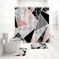 thumbnail image 6 of 4 Pcs Shower Curtain, Pink Silver Abstract 3 Pieces Shower Curtain with Non-Slip Rugs, Toilet Lid Cover andBath Mat, Bathroom Sets Decorations 72" x 72", 6 of 6