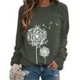 thumbnail image 4 of Women Dandelion Print Crew Neck Long Sleeve Sweatshirt, 4 of 10