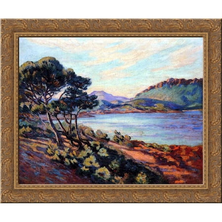 Agay Bay 24x20 Gold Ornate Wood Framed Canvas Art by Armand Guillaumin