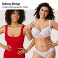 thumbnail image 4 of DELIMIRA Women's Balconette Bra Plus Size Lace Sexy Underwire Unlined Push Up See Through Bras, 4 of 4