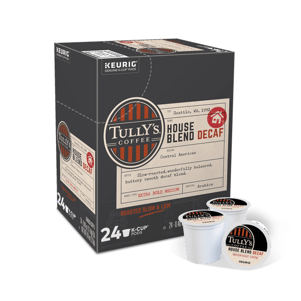 Tully's Coffee Decaf House Blend KCup Pods, Medium Roast, 24 Count for Keurig Brewers Walmart