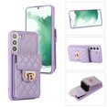 thumbnail image 1 of SaniMore for Samsung Galaxy S21 FE PU Leather Case, Multi-Functional Metal Snap Wallet Cover with Card Slot & Kickstand Shoulder Strap Full Body Protective Shell for Samsung S21 FE, Purple, 1 of 10