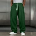 thumbnail image 7 of dazeni Men’s Baggy Sweatpants High Waisted Elastic Waist Drawstring Sweat Pants Comfy Wide Leg Casual Loose Joggers with Side Pockets Green X-Large, 7 of 7