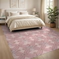thumbnail image 3 of ODIKA Pink Vine Geometric Lattice Vintage Flower Clusters Shack for Living Room, Under Sectional, Family , Non-Slip Flatwoven, 3 of 7