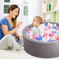 thumbnail image 4 of BEEPRINCESS Foam Ball Pit - Soft Play for Baby Infants and Toddlers Ages 1-3, Round Shape, No Balls Included, Gray, 4 of 9