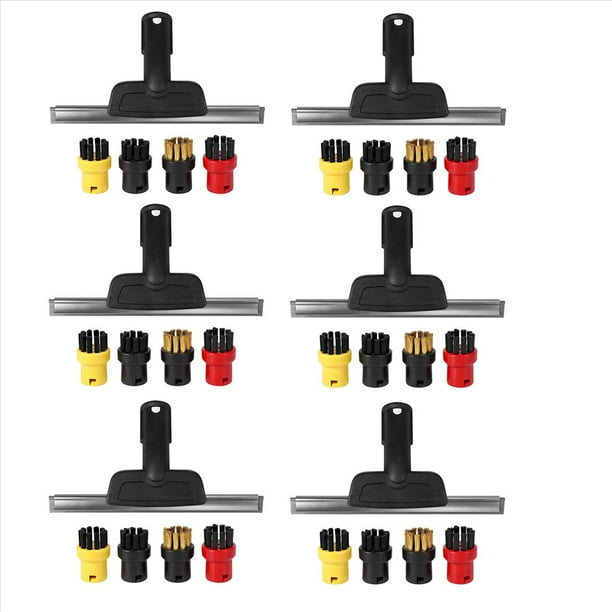 6X para SC2 SC3 SC4 SC5 CTK10 CTK20 Raspador de Boquilla de Ventana Cepillo Redondo para Limpiador de Vapor para Humedad de Espejos, Limpiar la Ranura