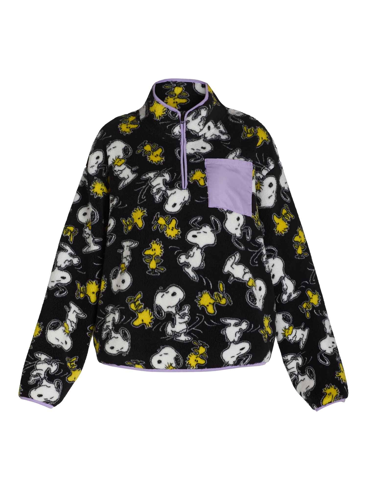 Peanuts Women's and Women's Plus Snoopy Quarter Zip Fleece