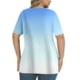 thumbnail image 4 of WCMZJ Plus Size Tops for Women Summer Trendy Criss Cross V Neck Shirts Print Oversized Casual Loose Fit Tunic Tops Sky Blue XL, 4 of 6