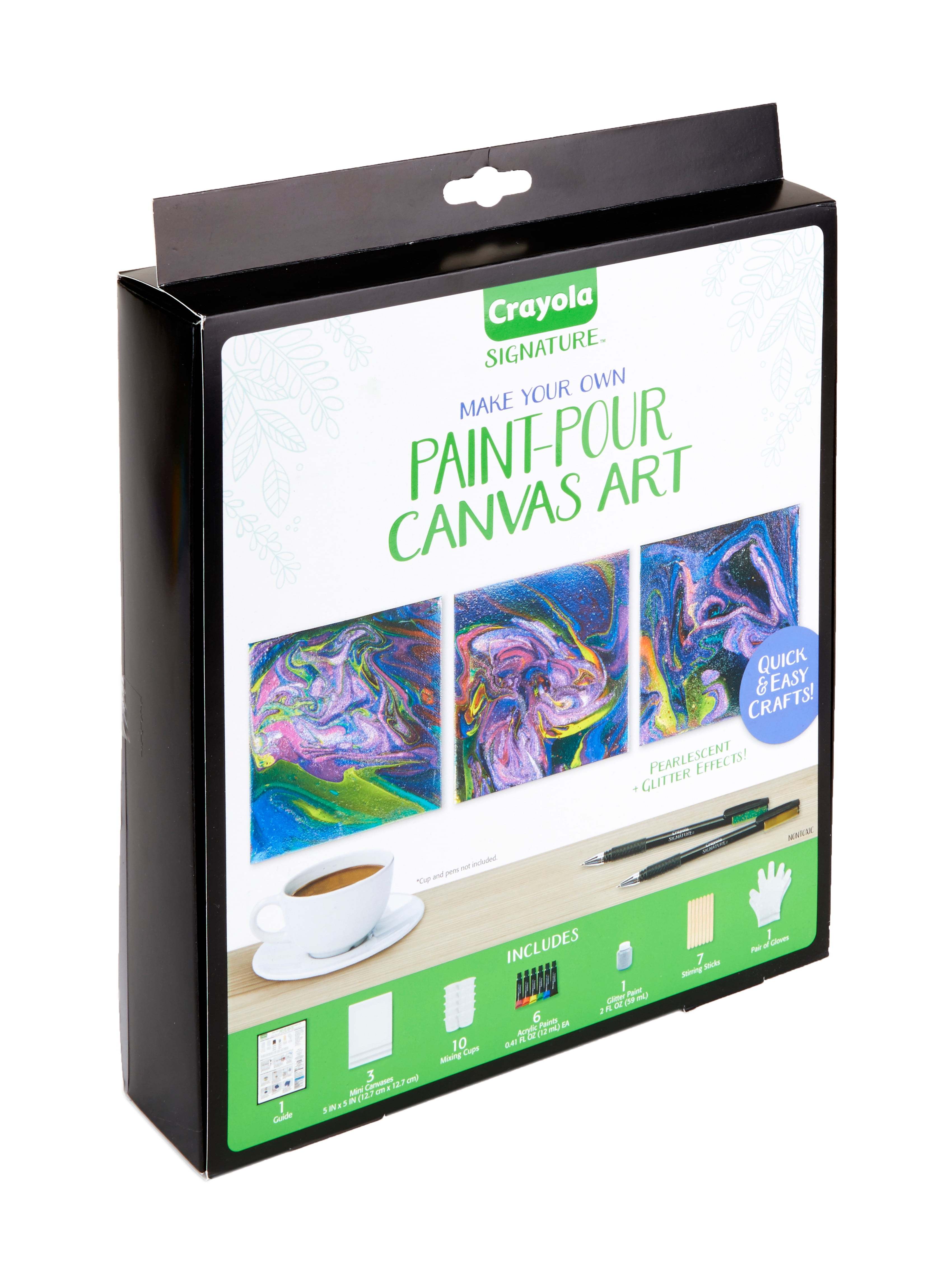 Art Canvas Paint Set Supplies – 14-Piece Mini Canvas Acrylic Painting Kit  with W