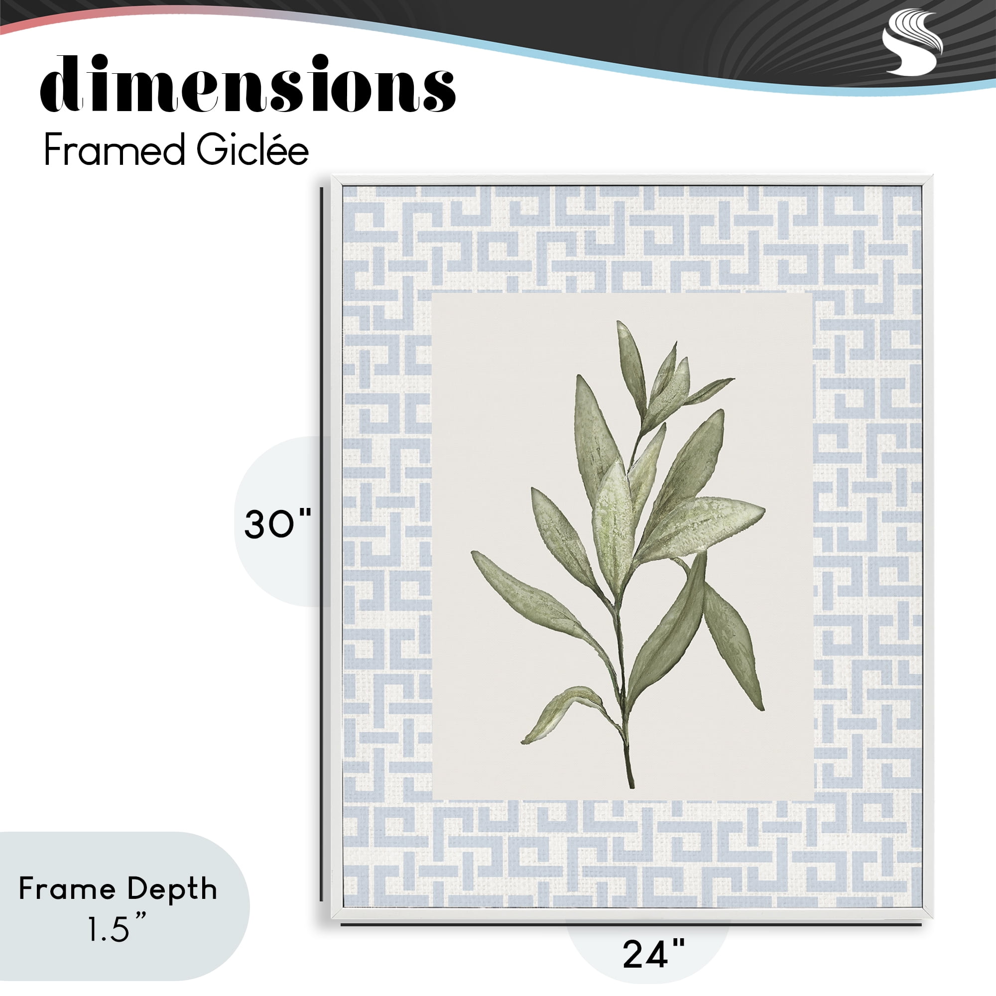 Stupell Industries Leafy Fresh Herb White Framed Giclee Art, design by Diannart