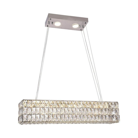 Bethel a Rectangular Shaped Clear Crystal LED Chandelier