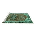 thumbnail image 2 of Ahgly Company Machine Washable Indoor Rectangle Medallion Turquoise Blue Traditional Area Rugs, 7' x 10', 2 of 4