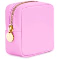 thumbnail image 1 of Bolsa de maquillaje DANCOUR pequeña de nailon rosa resistente al agua, 1 of 7