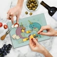 thumbnail image 5 of Narwhal Cutting Board, Tea Drinking Whales Ocean Unicorn with Abstract Bubbles Backdrop, Decorative Tempered Glass Cutting and Serving Board, Small Size, Pale Pink Pale Blue, by Ambesonne, 5 of 5