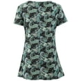 thumbnail image 4 of Amoretu Women Short Sleeve Shirt Flowy Tunic Top Casual Paisley Blouse Black L, 4 of 5