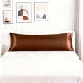 thumbnail image 5 of Satin Body Pillowcase for Hair and Skin, Luxurious and Silky Envelope Closure Body Pillow Cover, Brown, 20" x 54", 5 of 6