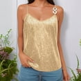 thumbnail image 2 of Delayuji Sequins Camisole Tops for Women Holiday Night Club Concert Outfits Spaghetti Strap Glitter Tank Tops Yellow S Sequin Spring Tops for Women, 2 of 7