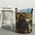 thumbnail image 6 of Fuzoiu Forest Creek Cute Dog Print Circular Hamper,Laundry Basket with Handle,Collapsible Laundry,Dirty Clothes Storage Basket,for Bedroom Bathroom Dorm Living Room-Medium, 6 of 6